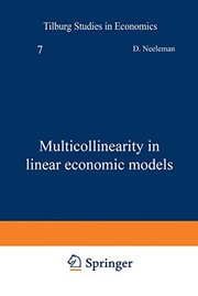Cover of Multicollinearity in linear economic models by D. Neeleman