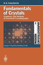 Cover of Fundamentals of Crystals by Boris K. Vainshtein
