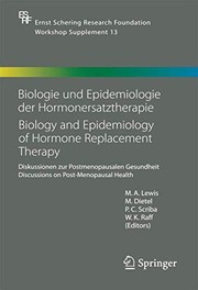 Cover of Biologie und Epidemiologie der Hormonersatztherapie - Biology and Epidemiology of Hormone Replacement Therapy by M. A. Lewis
