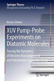 Front cover of XUV Pump-Probe Experiments on Diatomic Molecules by Kirsten Schnorr