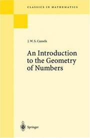 Cover of An introduction to the geometry of numbers by J. W. S. Cassels