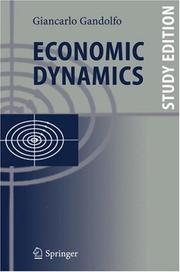 Front cover of Economic dynamics by Giancarlo Gandolfo