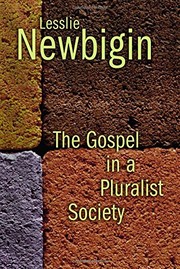 Cover of The Gospel in a pluralist society by James Edward Lesslie Newbigin