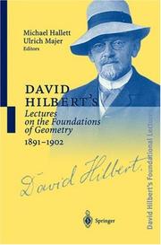 Front cover of David Hilbert's lectures on the foundations of mathematics and physics, 1891-1933 by David Hilbert