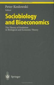 Front cover of Sociobiology and Bioeconomics by Peter Koslowski
