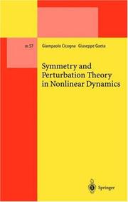Front cover of Symmetry and perturbation theory in nonlinear dynamics by Giampaolo Cicogna