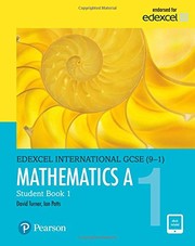 Front cover of Edexcel International GCSE  Mathematics A Student Book 1 by D A Turner
