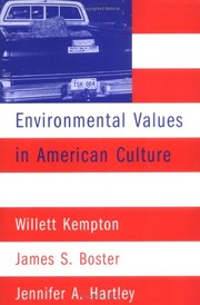 Front cover of Environmental Values in American Culture by Willett M. Kempton