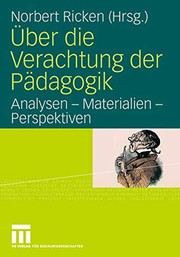 Front cover of Über die Verachtung der Pädagogik by Norbert Ricken