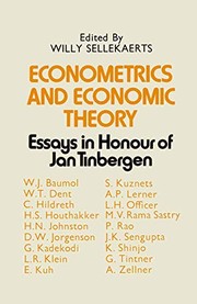 Front cover of Econometrics and economic theory by Willy Sellekaerts
