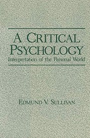 Front cover of A critical psychology by Edmund V. Sullivan