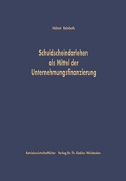 Front cover of Schuldscheindarlehen als Mittel der Unternehmungsfinanzierung by Helmut Reinboth