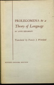 Front cover of Prologomena to a theory of language by Louis Hjelmslev