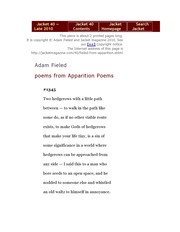 Cover of Jacket 40 by Adam Fieled