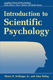 Front cover of Introduction to Scientific Psychology by Henry D. Jr Schlinger