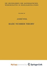 Cover of Basic Number Theory. by André Weil