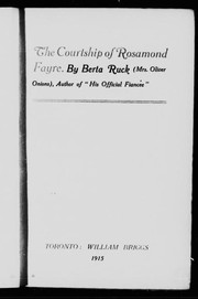 Front cover of The Courtship of Rosamond Fayre by Berta Ruck