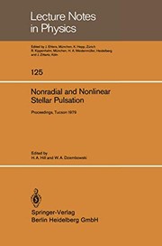 Front cover of Nonradial and Nonlinear Stellar Pulsation by H.A. Hill