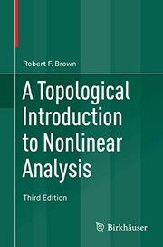 Front cover of A topological introduction to nonlinear analysis by Robert F. Brown