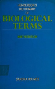 Cover of Henderson's dictionary of biological terms by I. F. Henderson