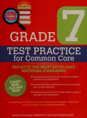 Cover of Grade 7 test practice for Common Core by Techla Connolly