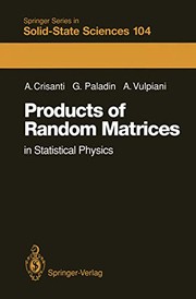 Front cover of Products of Random Matrices by Andrea Crisanti