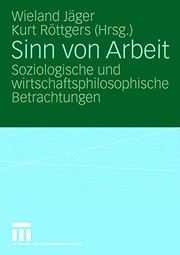 Front cover of Sinn von Arbeit by Wieland Jäger