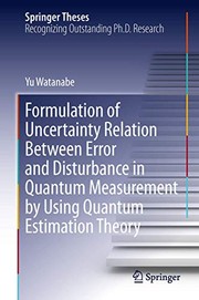 Front cover of Formulation of Uncertainty Relation Between Error and Disturbance in Quantum Measurement by Using Quantum Estimation Theory by Yu Watanabe