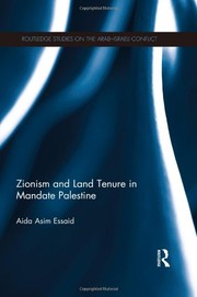 Front cover of Zionism and Land Tenure in Mandate Palestine by Aida Essaid