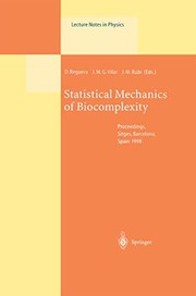 Cover of Statistical Mechanics of Biocomplexity by D. Reguera