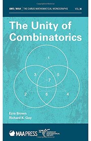Front cover of The Unity of Combinatorics by Ezra Brown