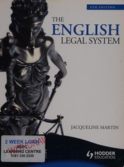 Cover of The English legal system by Jacqueline Martin