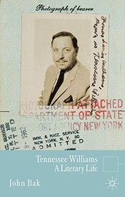 Cover of Tennessee Williams by J. Bak