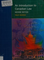 Front cover of An introduction to Canadian law by Philip James Sworden