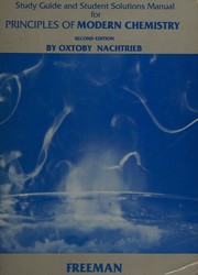 Cover of Study guide and student solutions manual for Principles of modern chemistry 2nd edition by Oxtoby, Nachtrieb by Wade A. Freeman