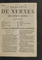 Cover of Tragedia de Xerxes by Unknown