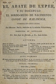 Cover of El abate de l'Epee, y su discipulo el sordo-mudo de nacimiento Conde de Harancour by J. N. Bouilly