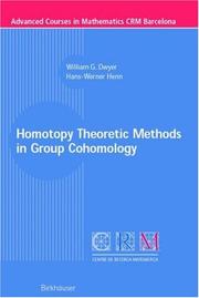 Front cover of Homotopy theoretic methods in group cohomology by William G. Dwyer