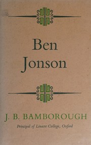 Front cover of Ben Jonson by J. B. Bamborough