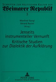 Front cover of Jenseits instrumenteller Vernunft by Manfred Gangl