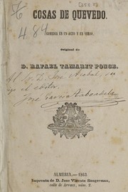 Cover of Cosas de Quevedo by Rafael Tamarit y Ponce de Léon