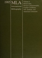 Cover of MLA international bibliography of books and articles on the modern languages and literatures by Modern Language Association of America