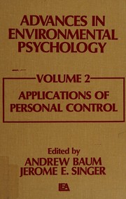Front cover of Applications of personal control by Andrew Baum