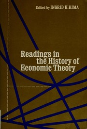 Cover of Readings in the history of economic theory by Ingrid Hahne Rima