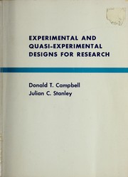 Front cover of Experimental and quasi-experimental designs for research by Donald Thomas Campbell