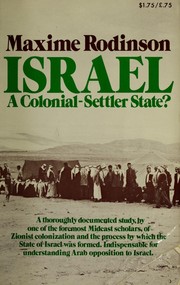 Front cover of Israel: a colonial-settler state? by Maxime Rodinson