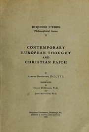 Cover of Contemporary European thought and Christian faith by Albert Dondeyne