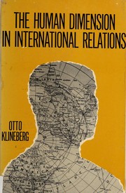 Front cover of The human dimension in international relations by Otto Klineberg