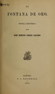 Front cover of La fontana de oro by Benito Pérez Galdós