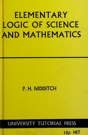 Cover of Elementary logic of science and mathematics by P. H. Nidditch